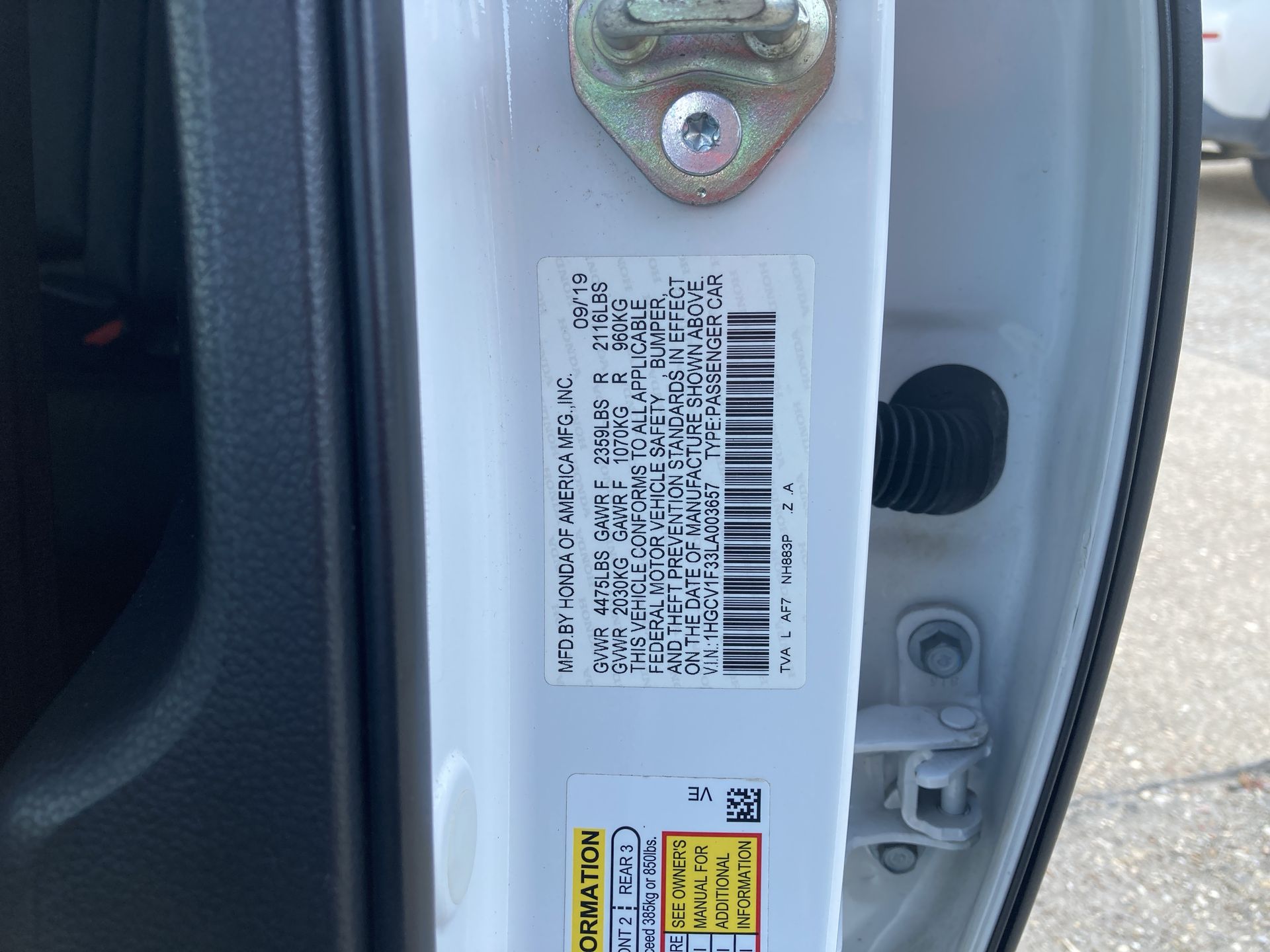 2020 Honda Accord Sedan Sport