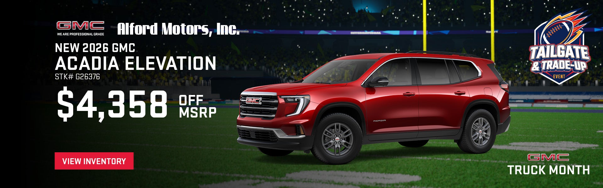 New 2026 GMC ACADIA ELEVATION (RED)